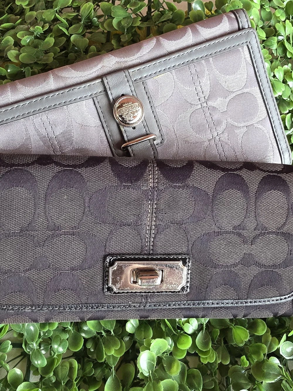 Coach Signature Jacquard Wallet Bundle - Set of 2 (Y2K Vintage)